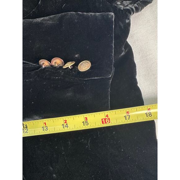 VTG LRL Ralph Lauren Womens 10 Double Breasted Velvet Blazer Gold Buttons - Picture 9 of 13